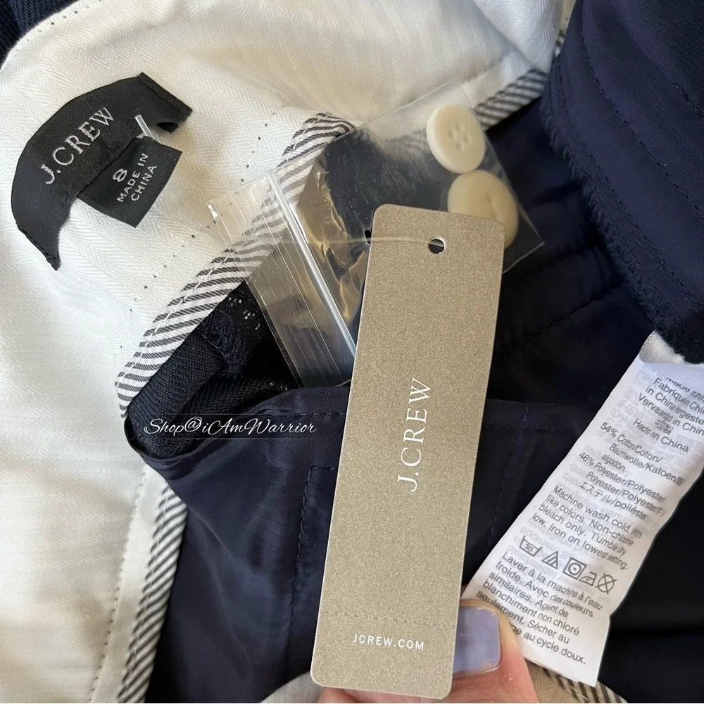J.Crew NWT navy sailor pants in pinstripe *shop@iamwarrior